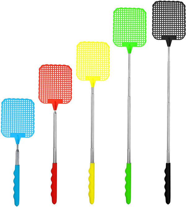 Extendable Telescopic Fly Swatter Swat Handle Extends to 72 cm Insect Mosquito - Lets Party