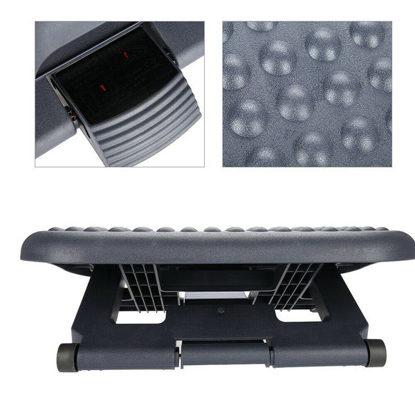 Adjustable Foot Rest Stool Office Computer Desk Footrest Comfort Height Angle AU - Lets Party