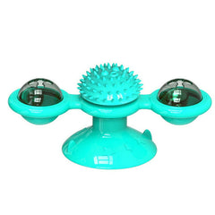 Cat Puzzle Turning Windmill Toy Turntable Teasing Pet Toy Tickle Hair Brush AUS