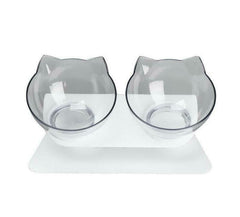 Food Bowl With Stand White Elevated Cat Dog Water Bowl Detachable Pet FeedingsGD