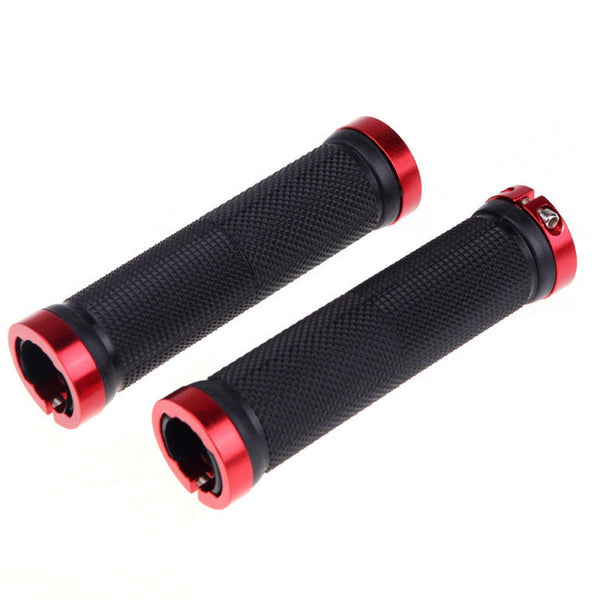 2 Pcs Locking HandleBar Grips Aluminum alloy sleeve Mountain Bike Cycle Bicycle - Lets Party