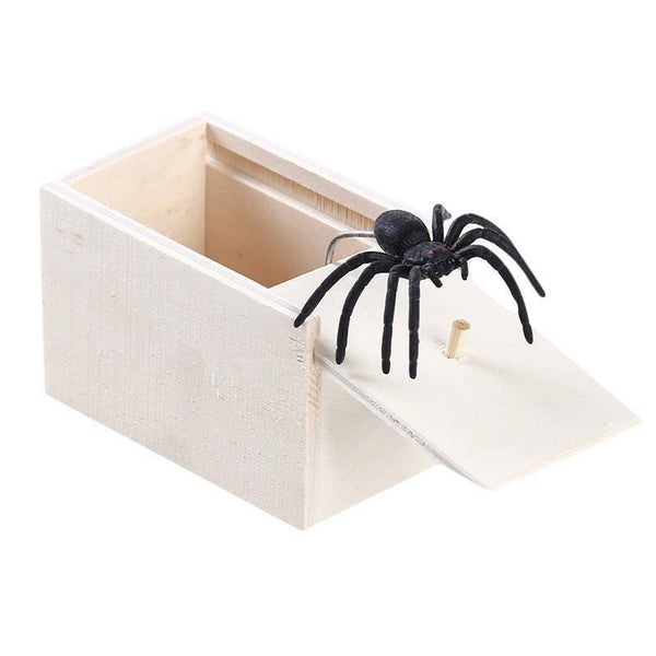 Wooden Prank Spider Scare Box Hidden in Case Trick Play Joke Gag Toys Gifts GD - Lets Party