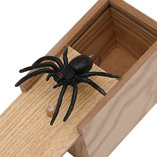 Wooden Prank Spider Scare Box Hidden in Case Trick Play Joke Gag Toys Gifts GD - Lets Party