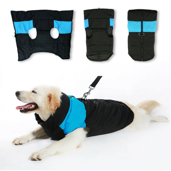 Large Dog jacket padded waterproof Pet Clothes Warm windbreaker Vest Coat Winter - Lets Party