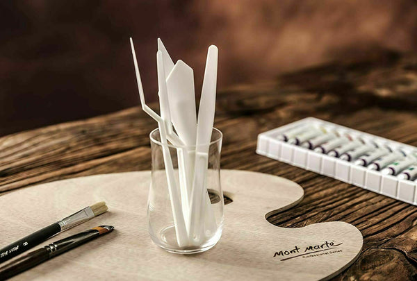 AU MONT MARTE 5pc Plastic Palette Knife Set Paint Art Artist Painting Craft - Lets Party