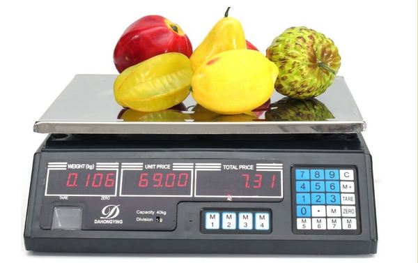 40KG Kitchen Digital Electronic Scale Commercial Shop Weight Scales Food black - Lets Party