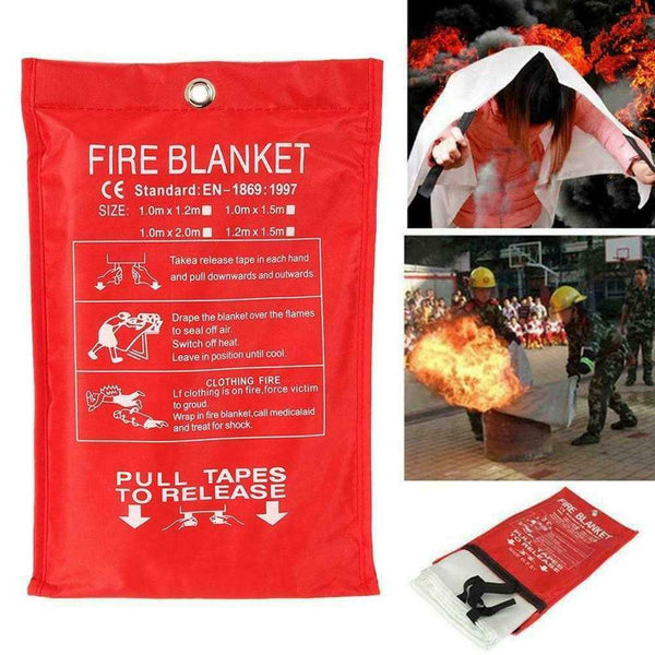 1x AU Fire Blanket 1 x 1 M Fire Blanket Fiber Glass House Caravan Camper - Lets Party