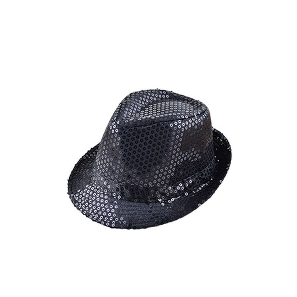FEDORA Trilby Hat Cap Glitter Sequin Sequinned Dance Party Costume MJ Jazz Hats - Lets Party