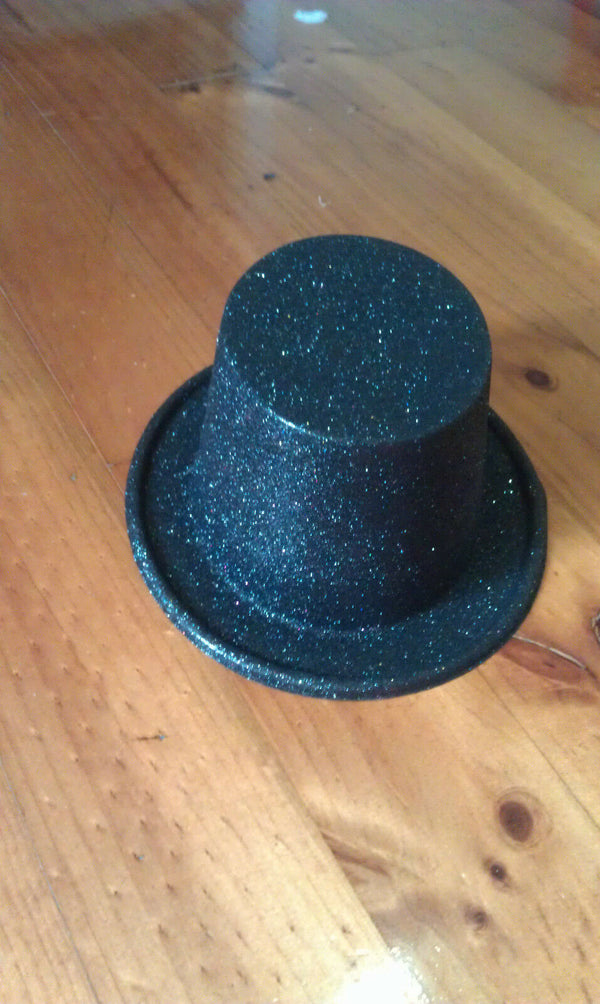 1x Glitter Top Hat Fancy Party Easter Halloween Wedding Plastic Costume hat - Lets Party