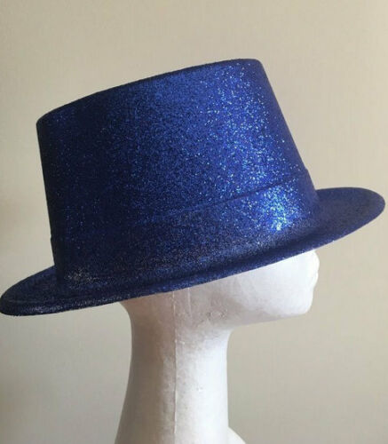 1x Glitter Top Hat Fancy Party Easter Halloween Wedding Plastic Costume hat - Lets Party