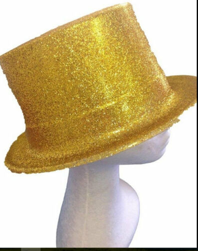 1x Glitter Top Hat Fancy Party Easter Halloween Wedding Plastic Costume hat - Lets Party