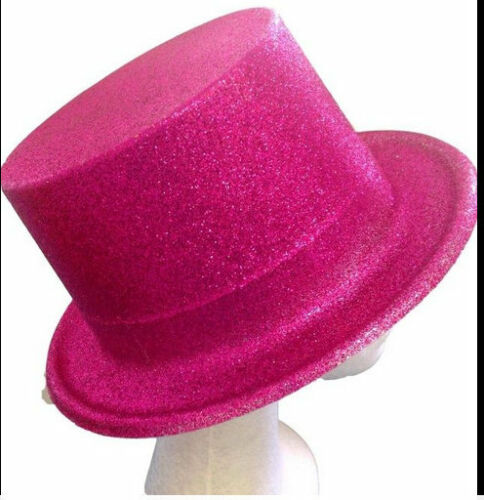 1x Glitter Top Hat Fancy Party Easter Halloween Wedding Plastic Costume hat - Lets Party