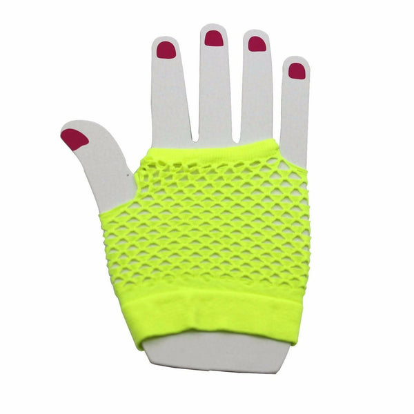 Fishnet Gloves Net Fingerless Length 70s 80s Women's Costume Party Disco Dance - Lets Party
