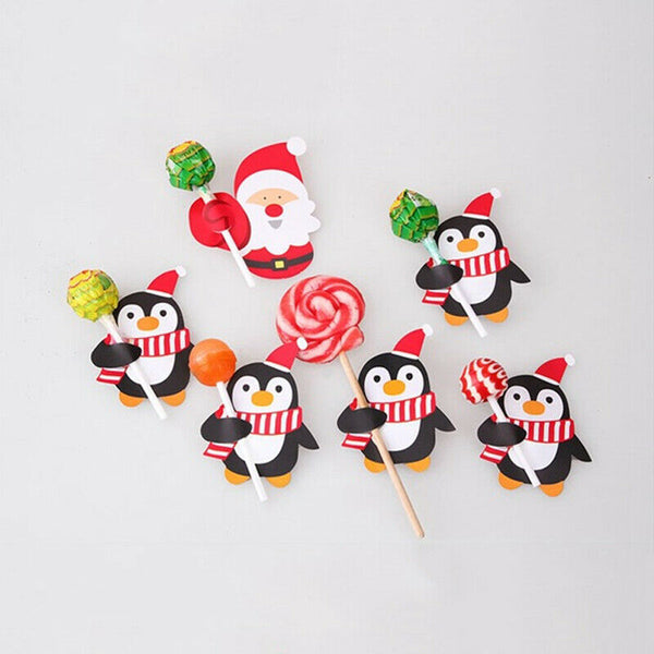 30x Christmas Party Lollipop Lolly Holder Sugar-loaf Paper Card Holder Santa AUS - Lets Party