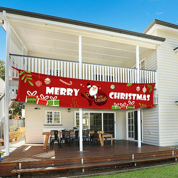 Merry Christmas Holidays Party Banner Ornamen Santa Wall Hanging Decor Supplies - Lets Party