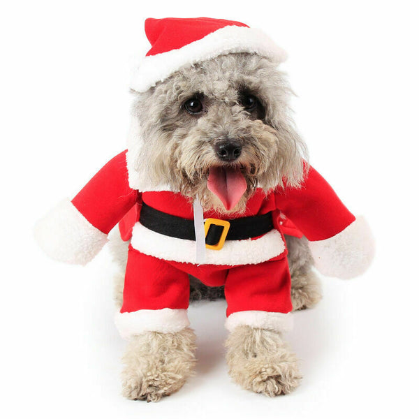 Dog Puppy Cat Clothes Christmas Xmas Santa Claus Cute Costumes Party Apparel - Lets Party