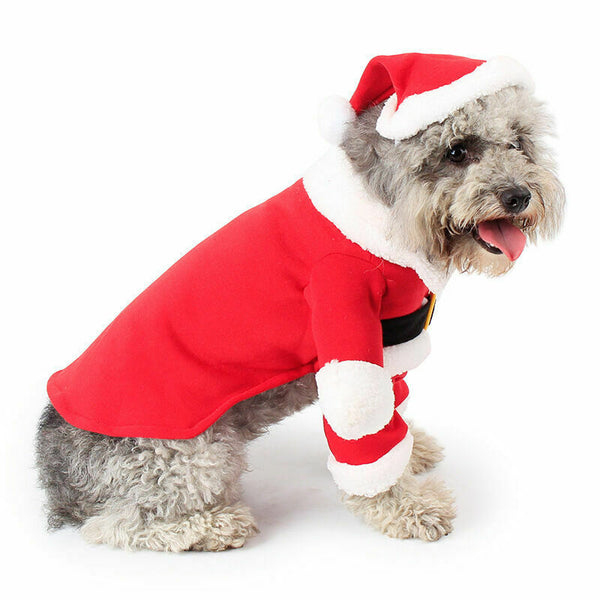 Dog Puppy Cat Clothes Christmas Xmas Santa Claus Cute Costumes Party Apparel - Lets Party