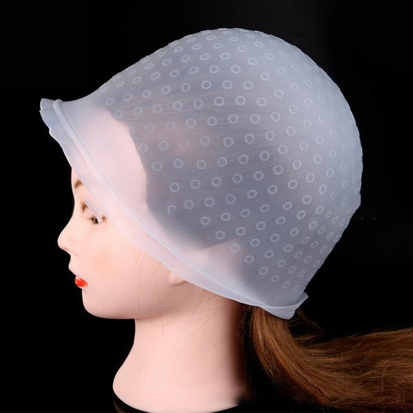 Reusable Hair Cap Salon Highlighting Tinting Hairdressing Streaking Silicone Hat - Lets Party