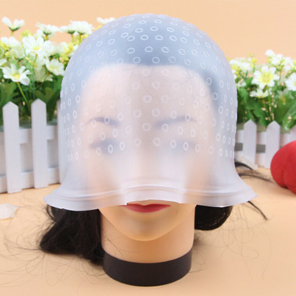 Reusable Hair Cap Salon Highlighting Tinting Hairdressing Streaking Silicone Hat - Lets Party