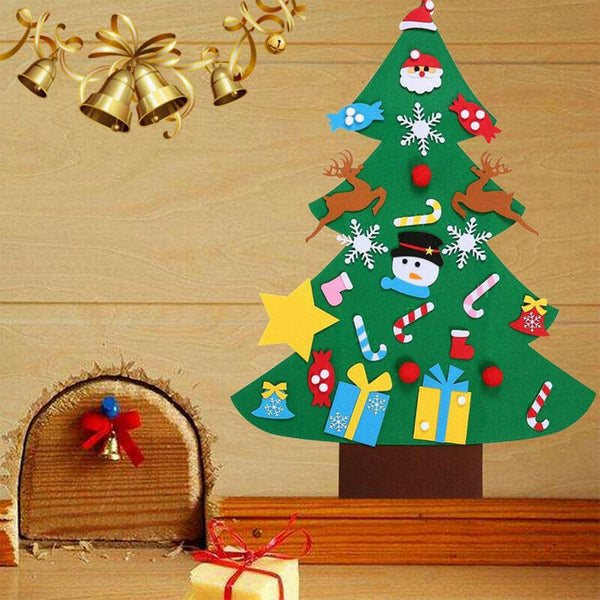 Felt Christmas Tree Set DIY with Removable Ornaments Xmas Hand Craft Decorations - Lets Party