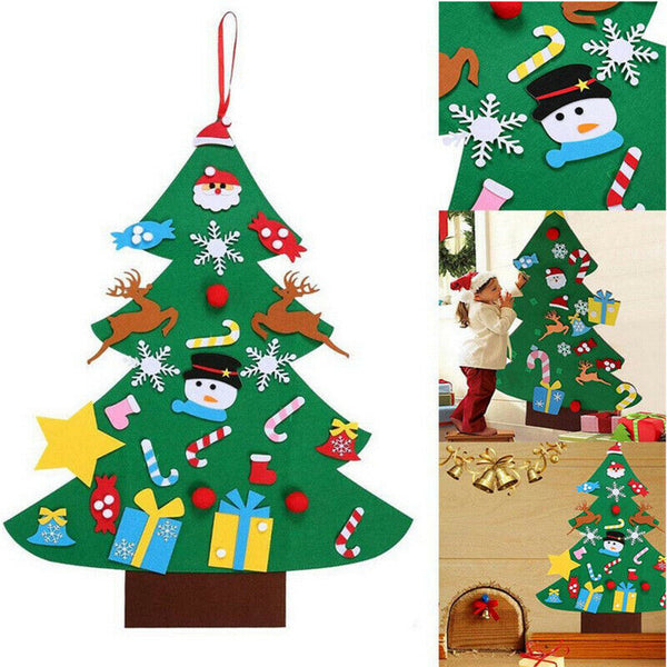 Felt Christmas Tree Set DIY with Removable Ornaments Xmas Hand Craft Decorations - Lets Party