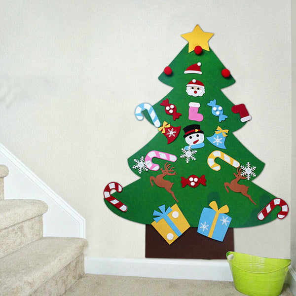 Felt Christmas Tree Set DIY with Removable Ornaments Xmas Hand Craft Decorations - Lets Party