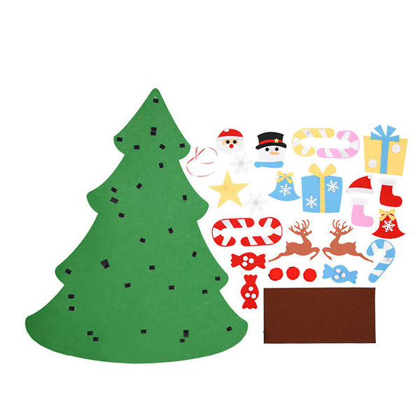 Felt Christmas Tree Set DIY with Removable Ornaments Xmas Hand Craft Decorations - Lets Party