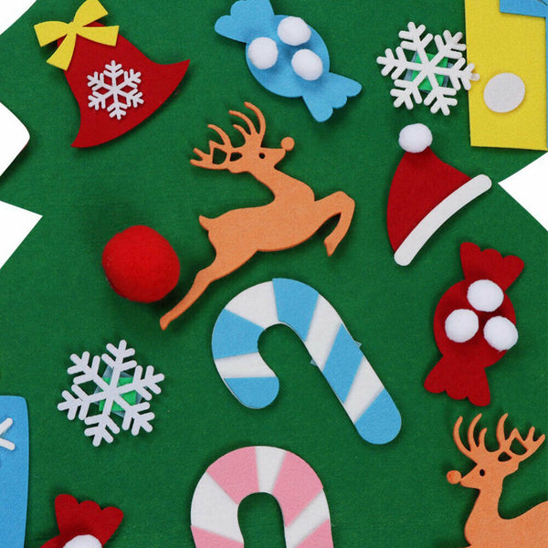 Felt Christmas Tree Set DIY with Removable Ornaments Xmas Hand Craft Decorations - Lets Party