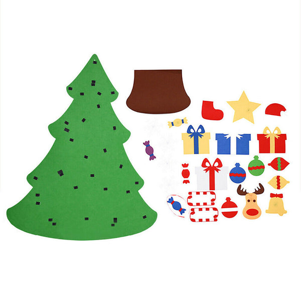 Felt Christmas Tree Set DIY with Removable Ornaments Xmas Hand Craft Decorations - Lets Party