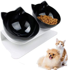 NEW Double Cat Bowl Pet Bowls Stand Dog Elevated Feeder Food Water Raised Lifted