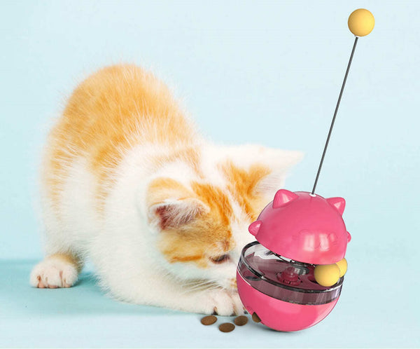 Cat Treat Dispenser Toy Ball Kitten SelfPlay Interactive Tumbler Multifunction - Lets Party