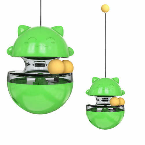 Cat Treat Dispenser Toy Ball Kitten SelfPlay Interactive Tumbler Multifunction - Lets Party