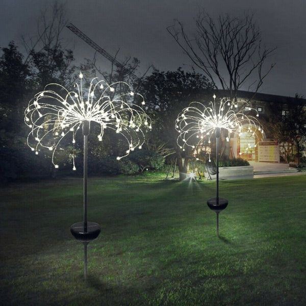 2X Fireworks LED Fairy String Lights Starburst Solar Xmas Garden Night Lamp WH - Lets Party