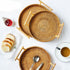 Round Rattan Bread Basket Woven Tea Tray With Handles Home Dinner Serving Decor. - Lets Party