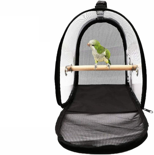 Parrot Carrier Cage Nest Bird Pet Travel Breathable Transparent Handbag Backpack - Lets Party