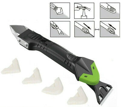 5 In1 Silicone Remover Caulk Finisher Sealant Smooth Scraper Grout Kit Tools ZE - Lets Party