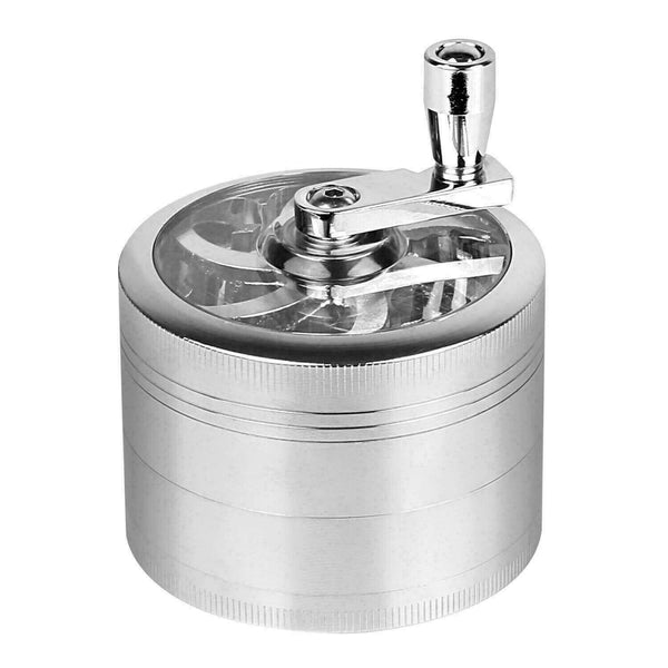 4-layer Smoke Grinder Aluminum Herb Grinders Hand Crank Herbal Tobacco Grinders - Lets Party