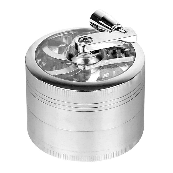 4-layer Smoke Grinder Aluminum Herb Grinders Hand Crank Herbal Tobacco Grinders - Lets Party