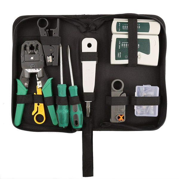 Analyzer Network Cable Tool Kit LAN Crimper Down Wire Stripper Cat5 6 RJ45 BAG - Lets Party