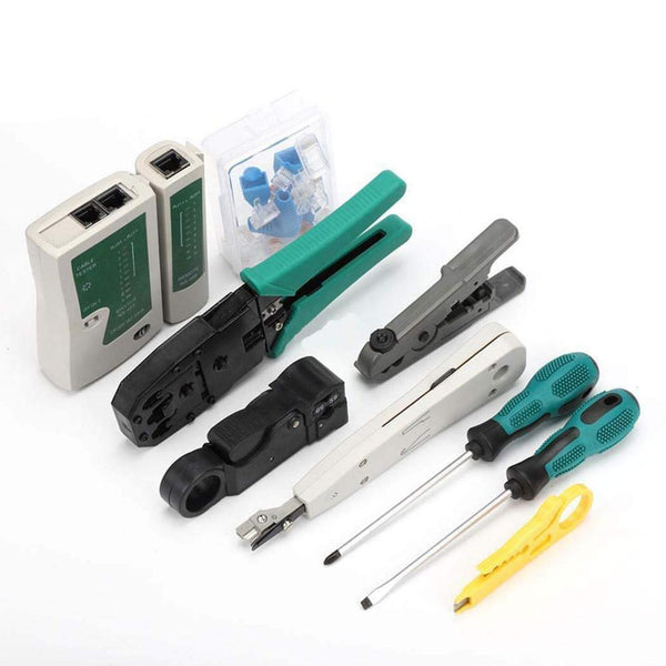 Analyzer Network Cable Tool Kit LAN Crimper Down Wire Stripper Cat5 6 RJ45 BAG - Lets Party