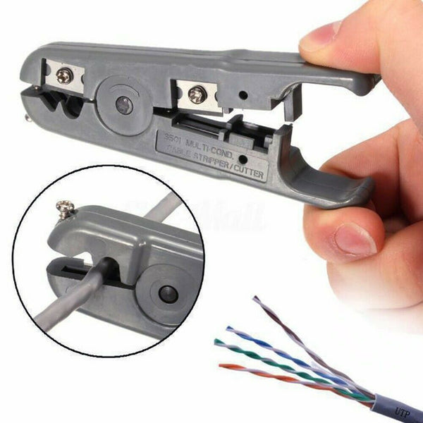 Analyzer Network Cable Tool Kit LAN Crimper Down Wire Stripper Cat5 6 RJ45 BAG - Lets Party