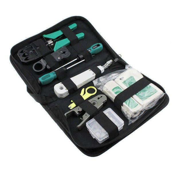 Analyzer Network Cable Tool Kit LAN Crimper Down Wire Stripper Cat5 6 RJ45 BAG - Lets Party