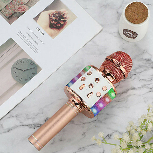 Karaoke Microphone Speaker Wireless Bluetooth Handheld Mic USB Player KTV WS858 - Lets Party