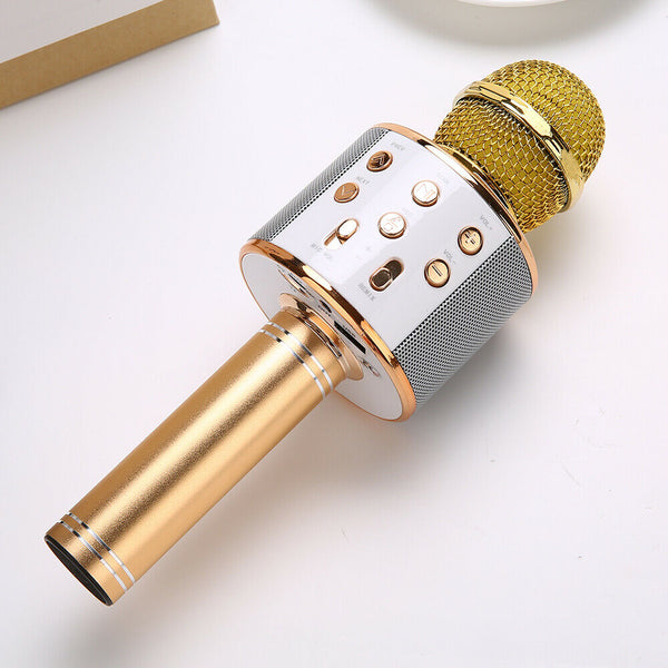 Karaoke Microphone Speaker Wireless Bluetooth Handheld Mic USB Player KTV WS858 - Lets Party