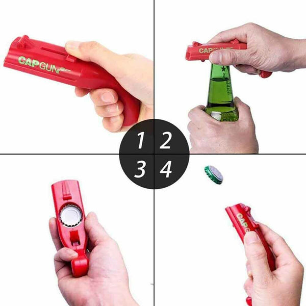 Beer Gun Bottle Opener Launcher Drinking Game Cap Plastic Shooter for Party - Lets Party