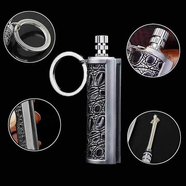 Fire Starter Lighter Waterproof Flint Match Metal Keychain Camping Survival BDA - Lets Party