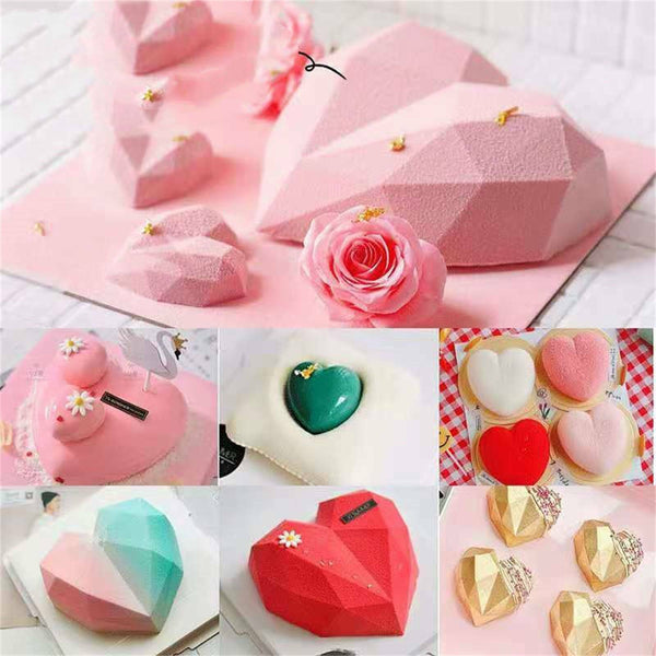 Large Heart Shape Candy Cake Chocolate Mould 3D Fondant Mold Silicone Craft DIY - Lets Party