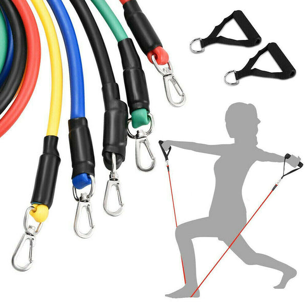 13PCS Yoga Pilates Abs Exercise Fitness Tube Workout BandsResistance Band Set - Lets Party