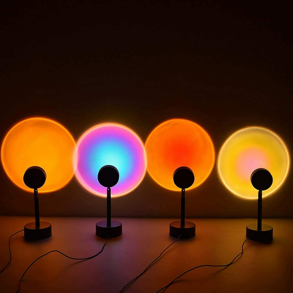 RGB Sunset Lamp Rainbow Projection LED Modern Romantic RGB Remote Control Light - Lets Party