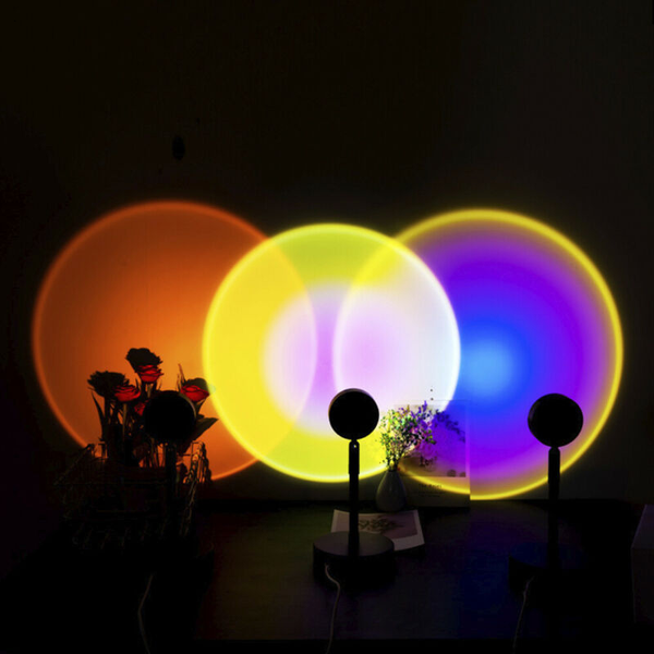 RGB Sunset Lamp Rainbow Projection LED Modern Romantic RGB Remote Control Light - Lets Party